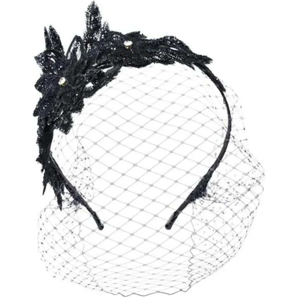 HOT Fascinator Hats for Women Z5-black Birdcage Veil - Picture 5 of 6